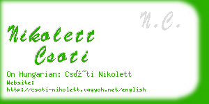 nikolett csoti business card
