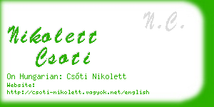 nikolett csoti business card